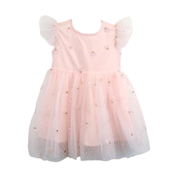 Pink Hearts Embroidery Dress - doe a dear