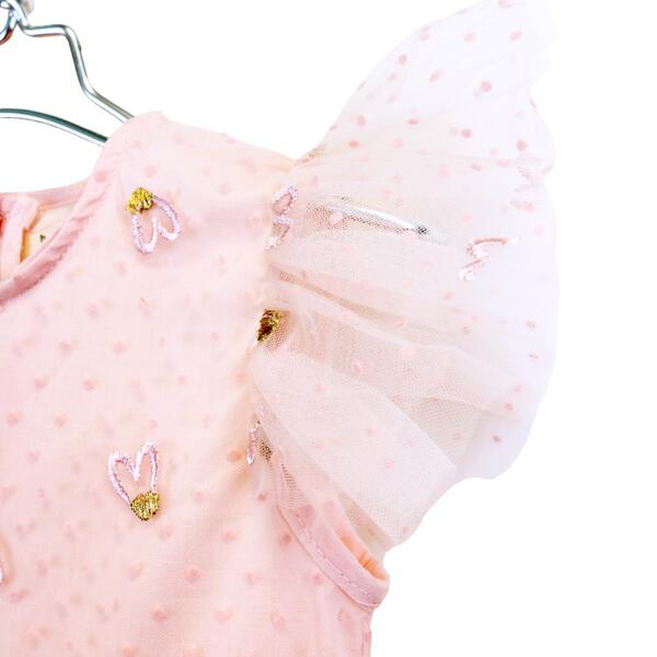 Pink Hearts Embroidery Dress