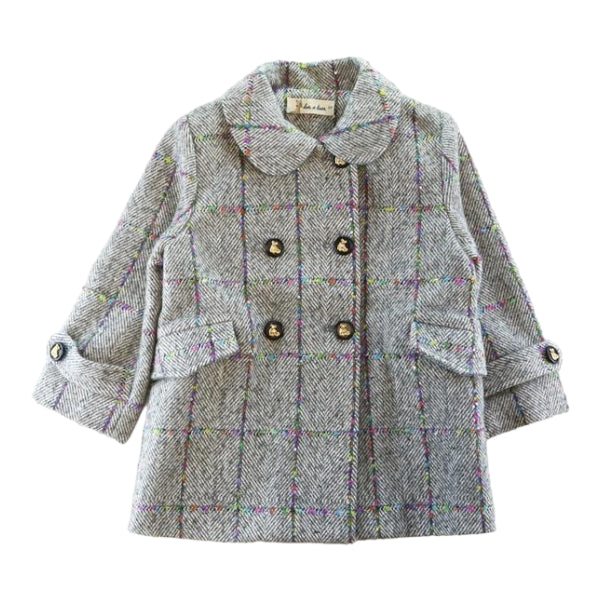 Herringbone Wooly Coat - Grey