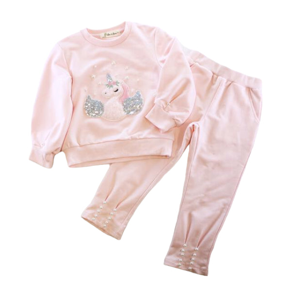 Unicorn Loungewear Set - Pink - doe a dear