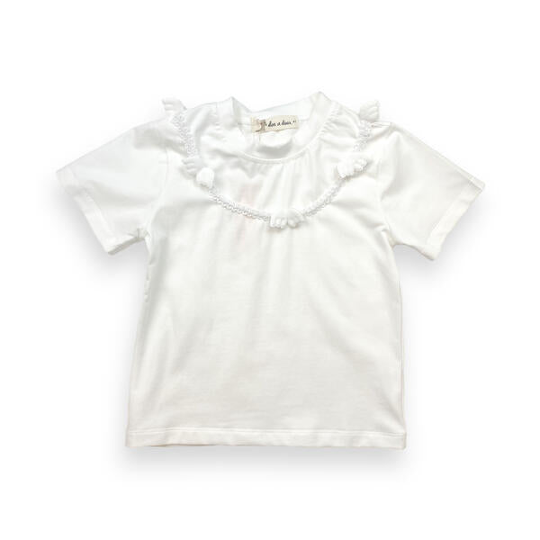 White 3D Angel Wings Trim Tee - doe a dear