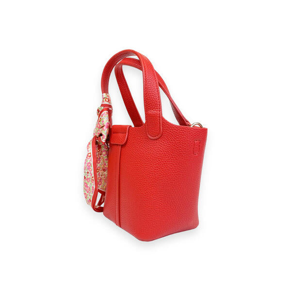 Red Satchel Bag w/ Scarf