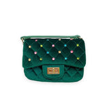 Colorful Gems Velvet Quilted Purse