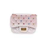 Colorful Gems Velvet Quilted Purse