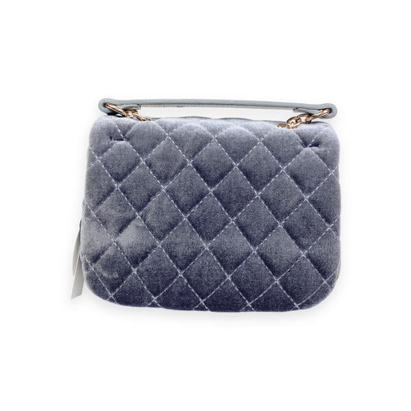 Grey Colorful Studs Velvet Quilted Purse - doe a dear