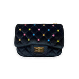 Colorful Gems Velvet Quilted Purse