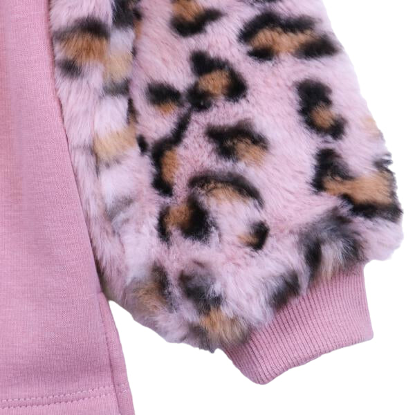 Fuzzy Leopard Mix Sweatshirt - doe a dear