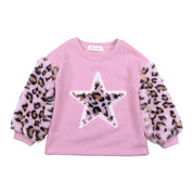 Fuzzy Leopard Mix Sweatshirt - doe a dear