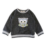 Sequin Owl Lurex Sweatshirt - Grey