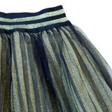 Sheer Overlay Lurex Midi Skirt