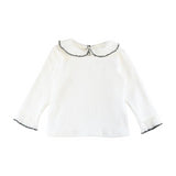 Pleated Collar Top - White