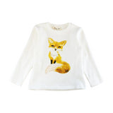 Fox Print Embellished Top - White