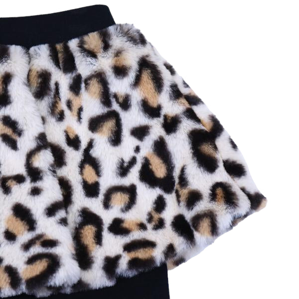 Furry Leopard Mix Skeggings