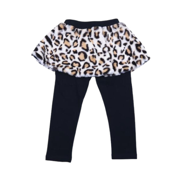 Furry Leopard Mix Skeggings