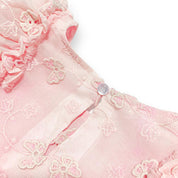 Puff Slvs Butterfly Cotton Dress - pink