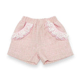 Organza Trim Tweed Shorts