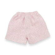 Organza Trim Tweed Shorts - Pink