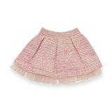 Organza Trim Tweed Skirt