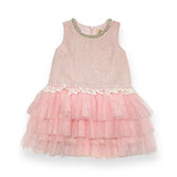 Sleeveless Tweed Tulle Dress