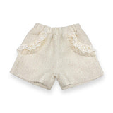 Organza Trim Tweed Shorts