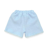 Novelty Button Tweed Shorts-blue