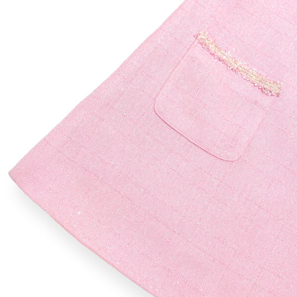 Daisy Collar Sleeveless Tweed Dress -pink