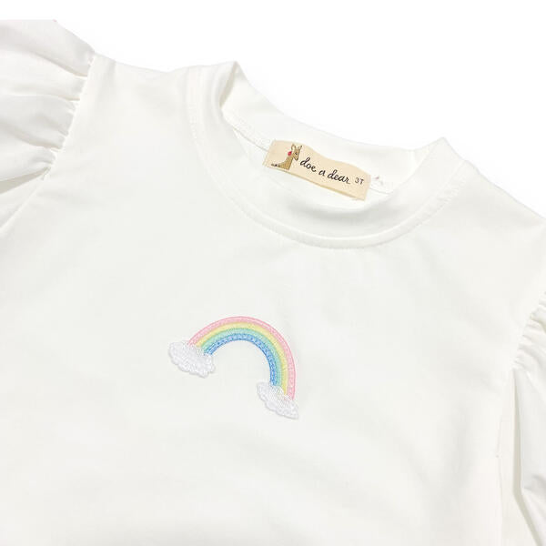 Rainbow Puff Sleeve Tee - doe a dear