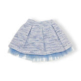 Organza Trim Tweed Skirt