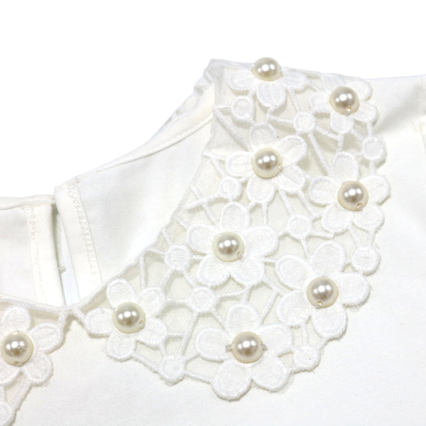 Floral Crochet Collar Tee - doe a dear