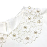 Floral Crochet Collar Tee