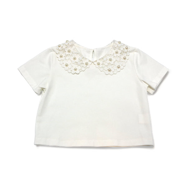 Floral Crochet Collar Tee - doe a dear