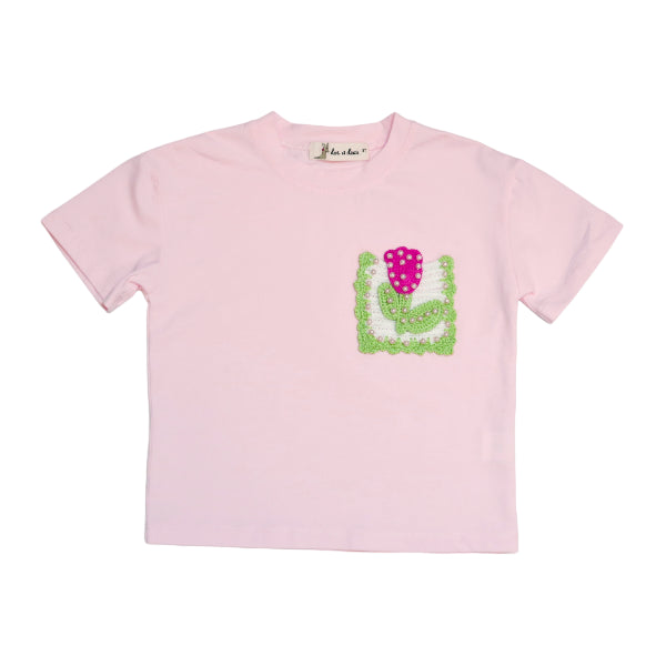 Crochet Floral Patch Tee - doe a dear