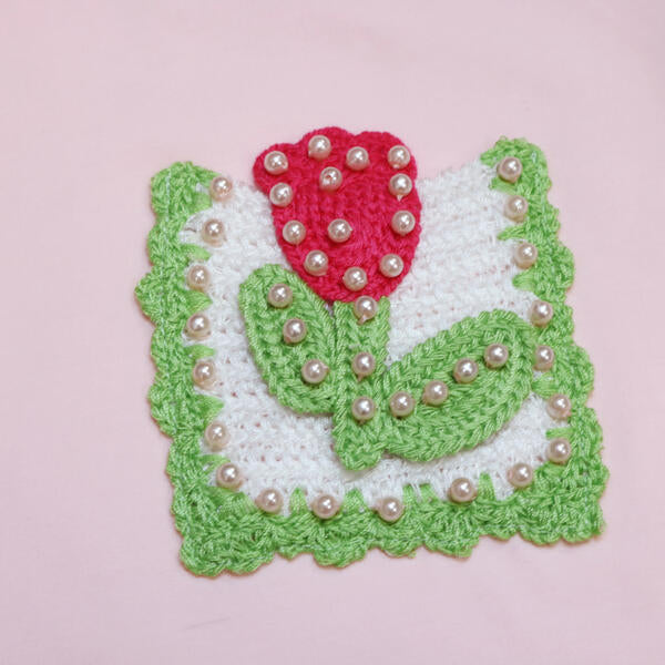 Crochet Floral Patch Tee