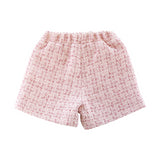 Sequin Trim Tweed Shorts - Pink