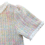 Pearl Trim Tweed Dress