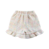 Ruffle Hem Tweed Shorts - Multi