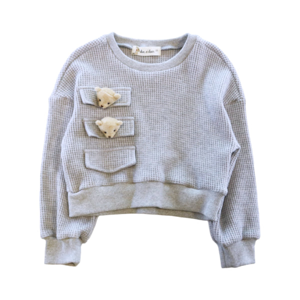 Textured Teddy Loungewear Set - Grey - doe a dear