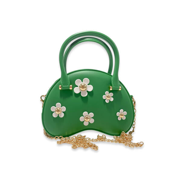 Green Floral Matte Jelly Dome Purse - doe a dear