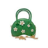 Green Floral Matte Jelly Dome Purse