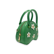 Green Floral Matte Jelly Dome Purse