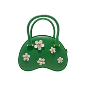 Green Floral Matte Jelly Dome Purse