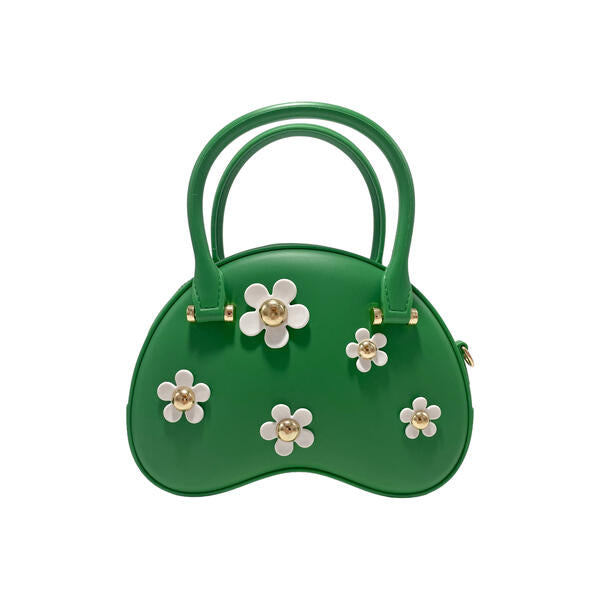 Green Floral Matte Jelly Dome Purse - doe a dear