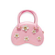 Pink Floral Matte Jelly Dome Purse