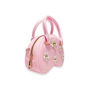 Pink Floral Matte Jelly Dome Purse