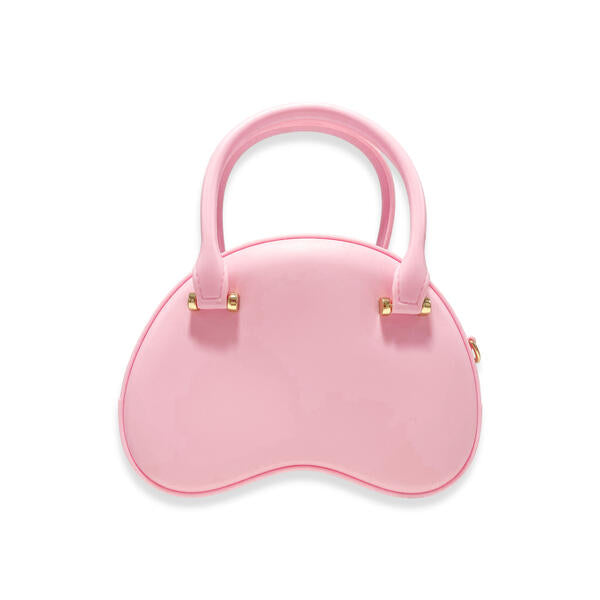 Pink Floral Matte Jelly Dome Purse