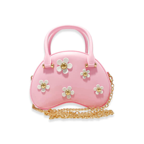 Pink Floral Matte Jelly Dome Purse - doe a dear