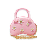 Pink Floral Matte Jelly Dome Purse