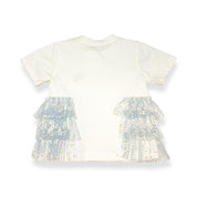 Daisy Mesh Side Trim Tee - blue - doe a dear