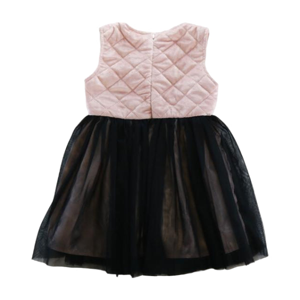 Pearl Accents Quilted Dress - Pink