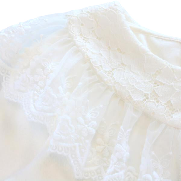 Lace Collar Top - White - doe a dear